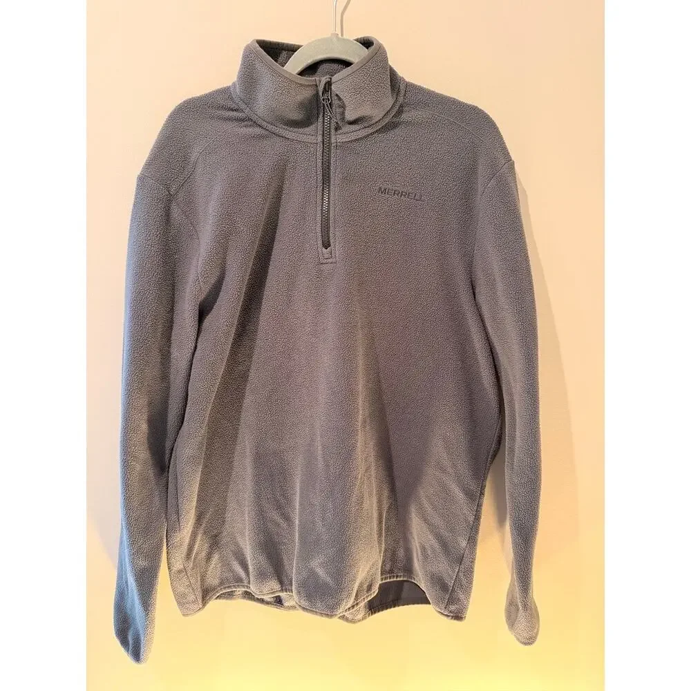 Merrell Quarter Zip Fleece Pullover Jacket Charcoal Gray Men’s Size Large L